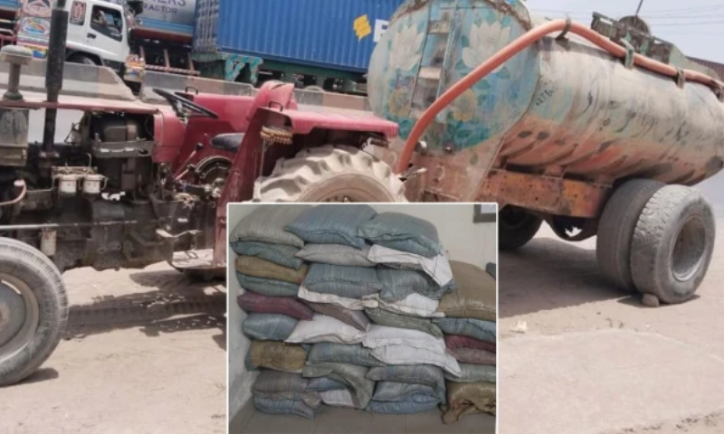 Karachi Unique attempt to smuggle blisters via tractor trolley fails, huge consignment recovered